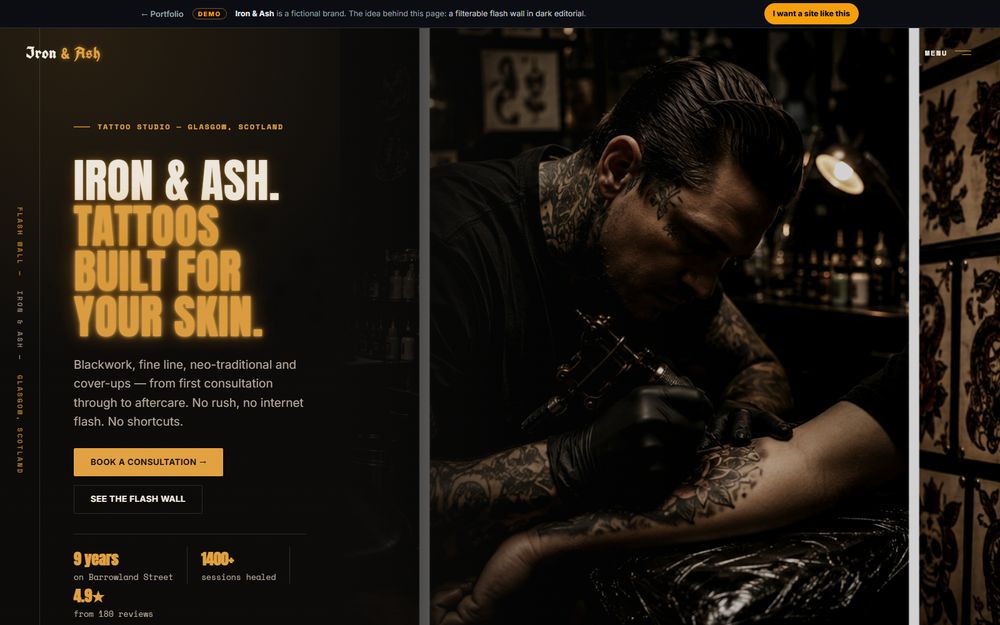 Tattoo studio — Iron & Ash